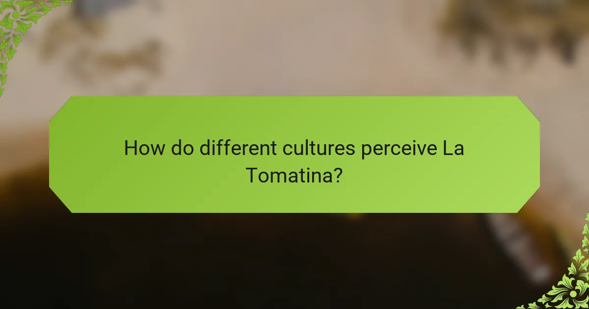 How do different cultures perceive La Tomatina?