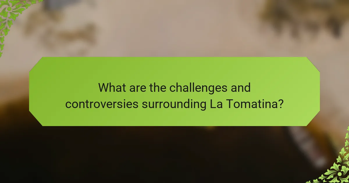 What are the challenges and controversies surrounding La Tomatina?