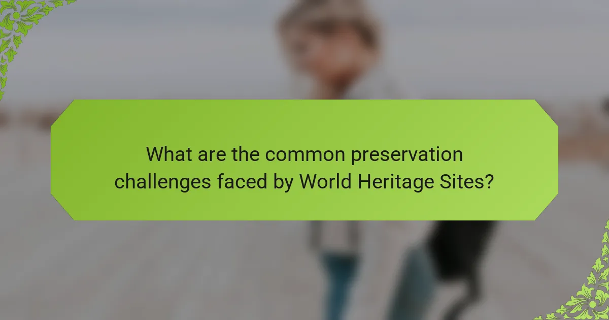 What are the common preservation challenges faced by World Heritage Sites?