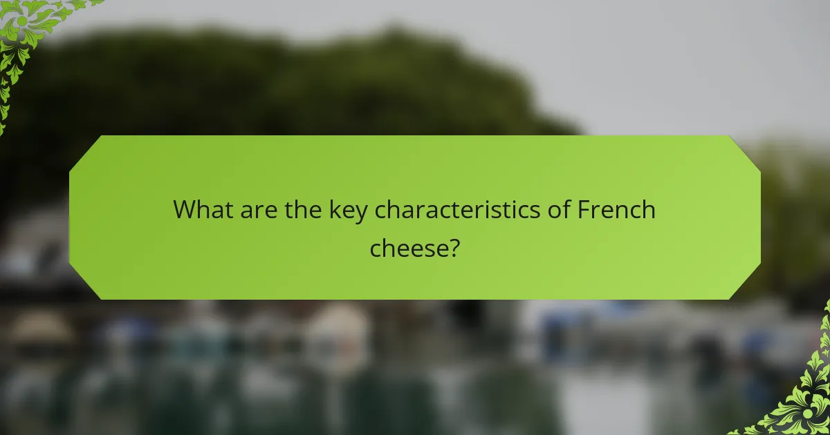 What are the key characteristics of French cheese?